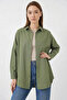 Women's Oversize Cut Basic Cotton Light Khaki Shirt - 5