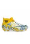 Comfortable Lace-Up Unisex Yellow Navy Blue Crampon Football Shoes for Sports Games