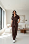 Women's Premium Modal Double Set Waist-Tie Loose-Leg Buttoned Blouse Pants - 3