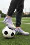 Comfortable Lilac Purple Lace-Up Astroturf Football Shoes Sneakers - 4