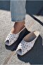 Mystera White Matte Leather Women's Slippers - 3