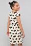 Floral Printed Dress with Crew Neck and Cap Sleeves - 4