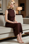 Women's Sleeveless High Neck Fitted Maxi Knitted Dress Seersucker Textured Stretchy Fabric Daily Casual Modern - 3