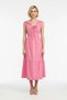 Women's V-Neck Sleeveless Midi Dress Gathered Waist Detail Terrycotton Woven Relaxed Fit Casual Modern - 4