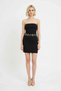 Women's Strapless Mini Dress with Chain Detail, Bodycon Cut, Stretchy Woven, Sleeveless, Short Length, Casual Comfortable - 4
