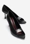 Varelia Black Skin Transparent Strap Women's Heeled Shoes