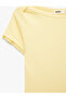 Cotton Slim Fit Lace Detailed Short Sleeve Boat Neck T-Shirt - 6