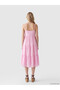 Xside Pink Square Neck Rope Strap Layered Dress - 3