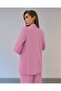 Premium Women's Striped Pink Jacket Vest Trousers 3-Piece Set – Modern Office Elegance - 3