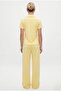 Women's Nadia Modal Touch Polo Collar Elastic Waist Pocketed Yellow Top and Bottom Set - 5