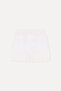 Women's White Ribbed Stitched Mini Linen Shorts - 2