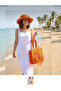 Megahan Rose Motif Tassel Summer Bag Hat Set