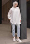 Ecru Beaded Embroidered Shirt - 3