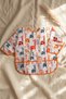 Zira Safari Liquid-Proof Long Sleeve Baby Bib - Orange Piping and Wide Pockets Blw Bib 6- - 3