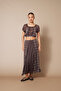 Combined Patterned Lace Top Brown - 2