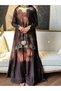 Brown Natural Crepe Farshi Salwar Set - FFT7916 | Brown - 2
