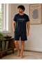 Men's Short Sleeve Shorts 100% Cotton Pajama Set - 3