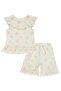 Floral Embroidered Set for 2-5 Years - Beige - 4