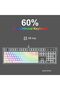 Portable 60% Gaming Mechanical Keyboard, Minimalist MK-Box RGB Pudding Keycaps Backlit Compact 68 Keys Wired Office Keyboard with Red Switch for Windows Laptop PC Mac Convenient(White) - 4