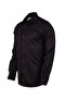 Men's Black Shiny Classic Collar Viscose Blended Classic Shirt