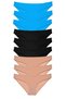 9 Pieces Super Eco Set Lycra Women's Slip Panties Black Skin Blue