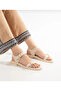 Beige Double Buckle Detailed Women's Sandals - 3