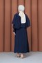 Women's Silk Cupra Suit with Sleeves, Buttons, and Cape Detail Skirt - 8