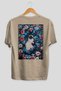 For the Love of Cats 5 Cats Printed Beige Oversize T-Shirt 100% Cotton Unisex Cat Lover Premium Design