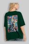 77 Cats for the Sake of Cats Printed Green Oversize T-Shirt 100% Cotton Unisex Cat Lover Premium Design - 3