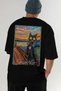 For the Love of Cats 23 Cats Printed Black Oversize T-Shirt 100% Cotton Unisex Cat Lover Premium Design - 7