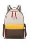 Large Size Waterproof Fabric Colorful School Bag with Laptop Compartment Beige/Brown