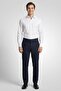 Men Regular Fit Solid Dress Pants, Dark Navy - 2