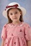 Girl's Cherry Embroidered Lace Collar Brode Dress with Hat - 100% Cotton Lining - 3