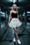 4-Layered Ruffled Mini Skirt with Elastic Waist and Comfortable Fit