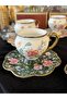 Modern Stylish Design for 6 People First Class Porcelain Flowered Coffee Cup Set 90 ml - 2