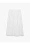 Cotton Round-Cut Long Skirt with Lace Detail - 3