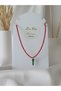 Green Chili Hot Luck Pepper Women's Red Bead Necklace Short Choker Necklace - 7