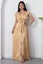 Halter Neck Front Tie Satin Dress K-251656 - 5