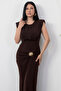 Crew Neck Gathered Side Buckle Dress K-251642 - 2