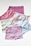 Patterned Camisole Girls' Ribbed Boxer 6-Piece Set Breathable Cotton Fabric - 3