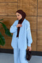 Women's Embroidery and Pearl Embellished Linen Kimono Set - 5