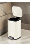 Stainless Steel Color coated Slow Cloasing Bin 6L Beige - 2