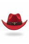 Unisex Internally Adjustable Metal Buckle Patterned Cowboy Hat Fedora Hat - 7