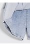 Two Mt Shop Quality Lcw Kids Blue Belted Girls Pleated Jean Shorts Skirt - 6