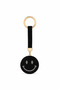 Keychain and Bag Ornament with Stone Smile Figure, Black
