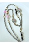 Glasses Chain Light Effect Silver Color with Natural Stones - 4