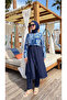 Half Digital Printed Long Hijab Swimsuit - 2