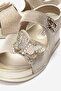Glittery Butterfly Stone Children's Sandals Gold - 3