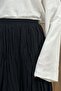 Black Crush Voile Linen Skirt - 5
