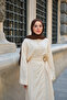 Women's Hidden Button Detailed Straw Trousers Set Yellow - 3